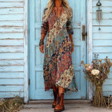 Maria - Casualní šaty s dlouhým rukávem inspirované vintage stylem
