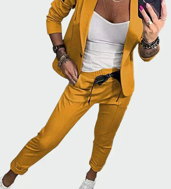 Ella - Dámský volný komplet kalhot s blazerem