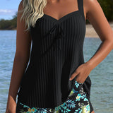 Serafina - Tankini pruhovaný s bikinovými kalhotkami ve dvou kusech