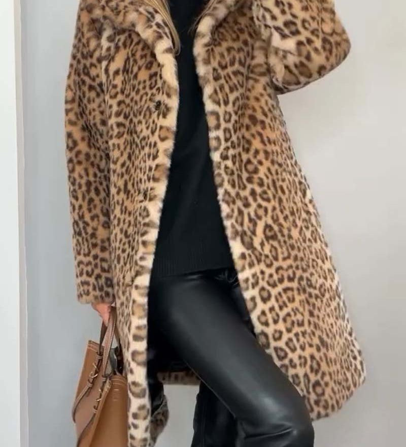 Leia - Dlouhý leopardí kabát