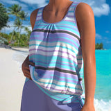 Noémia - Tankini s výstřihem do U a pruhovaným designem