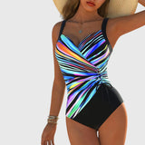 Teresa - Vysoce elastický plavky s křížovým detailem vpředu