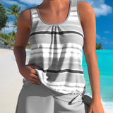 Noémia - Tankini s výstřihem do U a pruhovaným designem