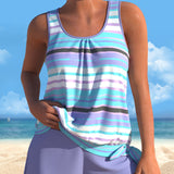 Noémia - Tankini s výstřihem do U a pruhovaným designem