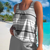 Noémia - Tankini s výstřihem do U a pruhovaným designem