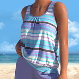 Noémia - Tankini s výstřihem ve tvaru U a pruhovaným designem