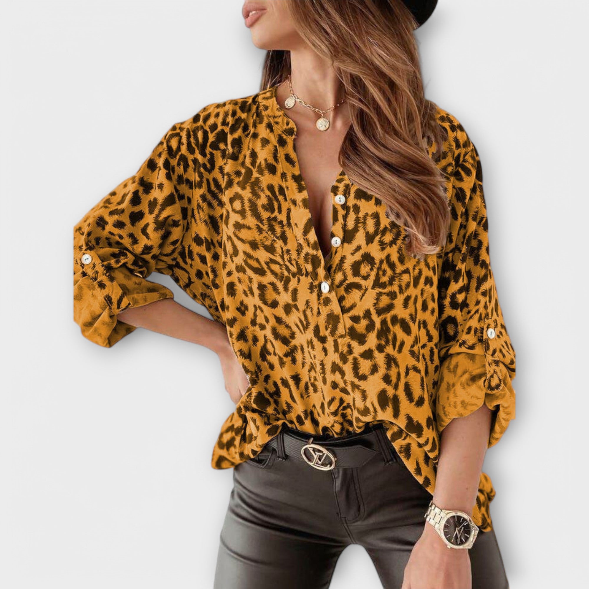 Iara - Moderní blůza s leopardím potiskem