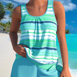 Noémia - Tankini s výstřihem ve tvaru U a pruhovaným designem