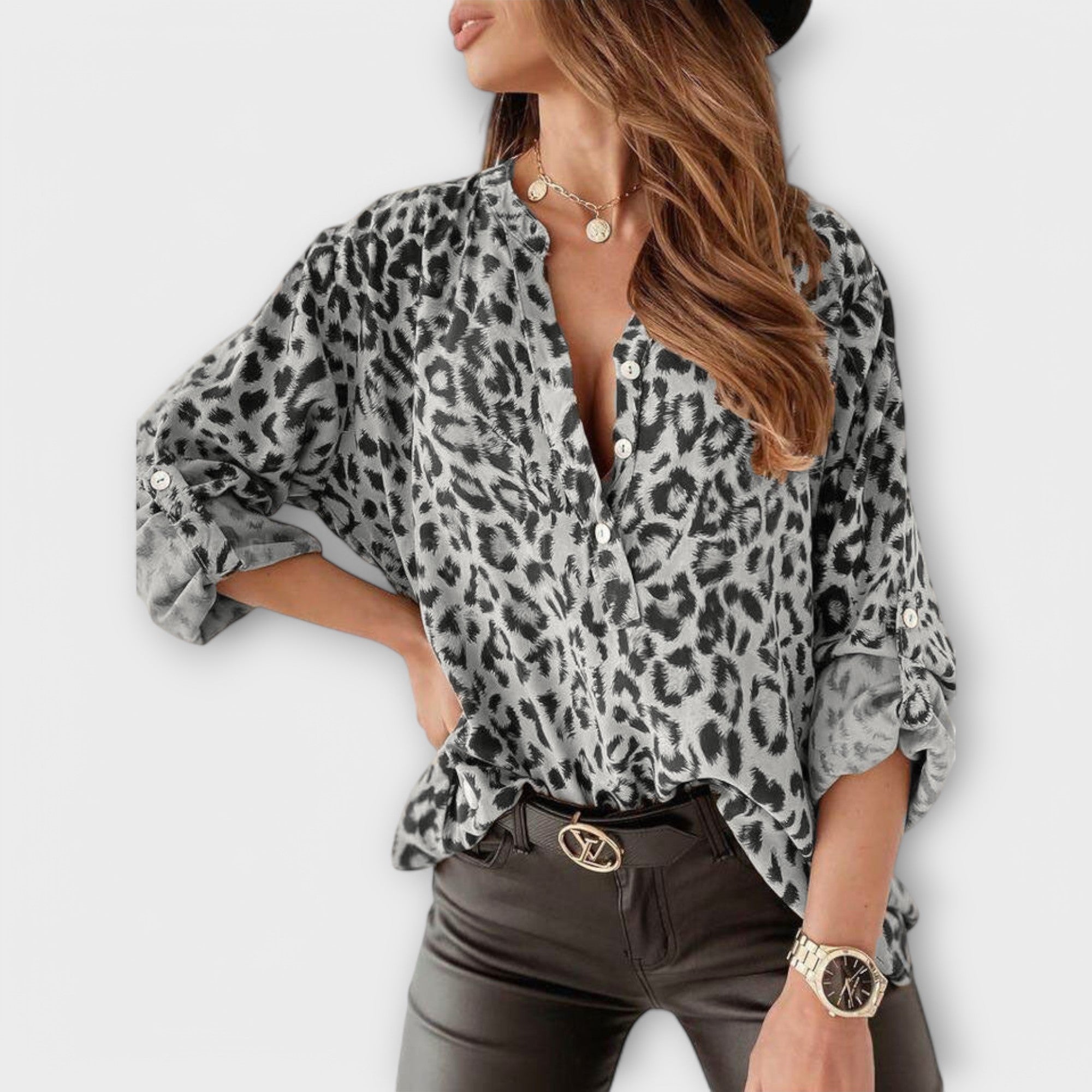 Iara - Moderní blůza s leopardím potiskem
