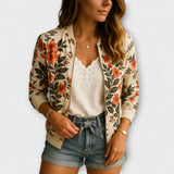 Andreia - Elegantní květinová bomber bunda