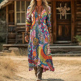 Maria - Casual šaty s dlouhým rukávem inspirované vintage stylem