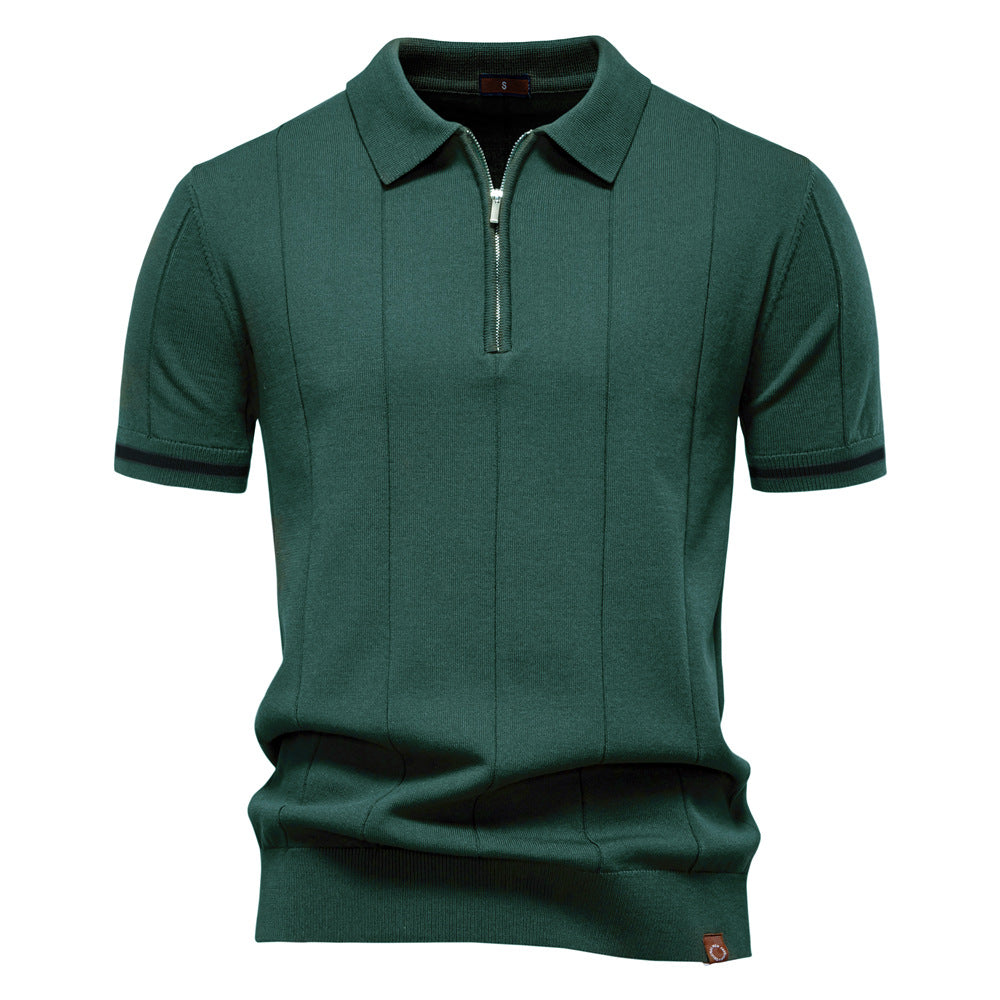 Polo s polo zipem - Vertikální textura