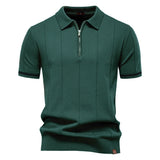 Polo s polo zipem - Vertikální textura