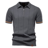 Polo s polo zipem - Vertikální textura