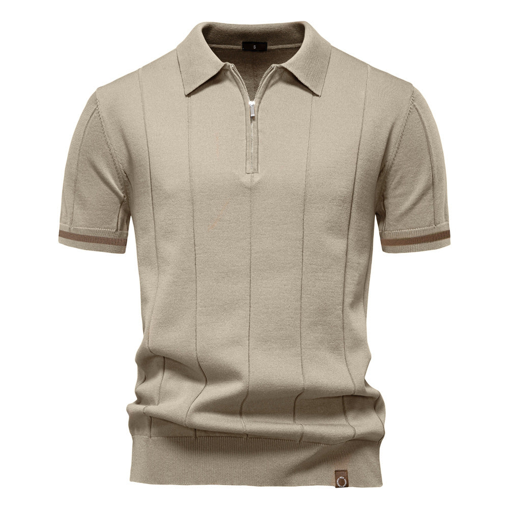 Polo s polo zipem - Vertikální textura