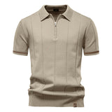 Polo s polo zipem - Vertikální textura