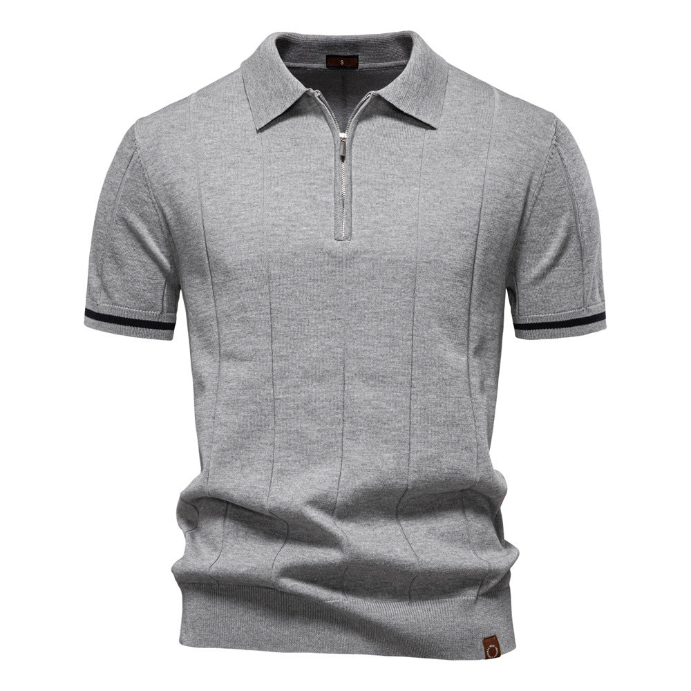 Polo s polo zipem - Vertikální textura
