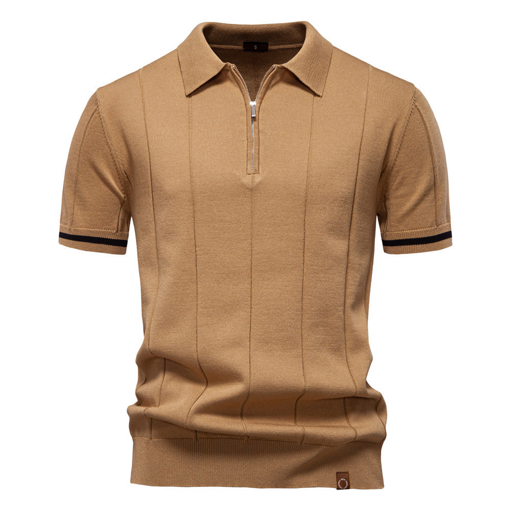 Polo s polo zipem - Vertikální textura