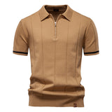 Polo s polo zipem - Vertikální textura