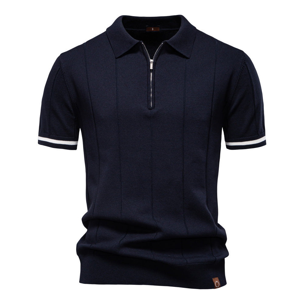 Polo s polo zipem - Vertikální textura