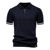 Polo s polo zipem - Vertikální textura