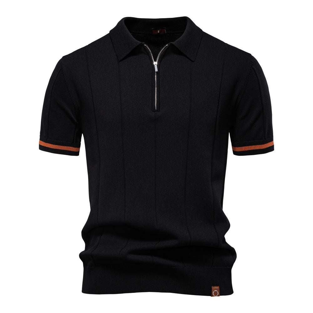 Polo s polo zipem - Vertikální textura