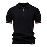 Polo s polo zipem - Vertikální textura