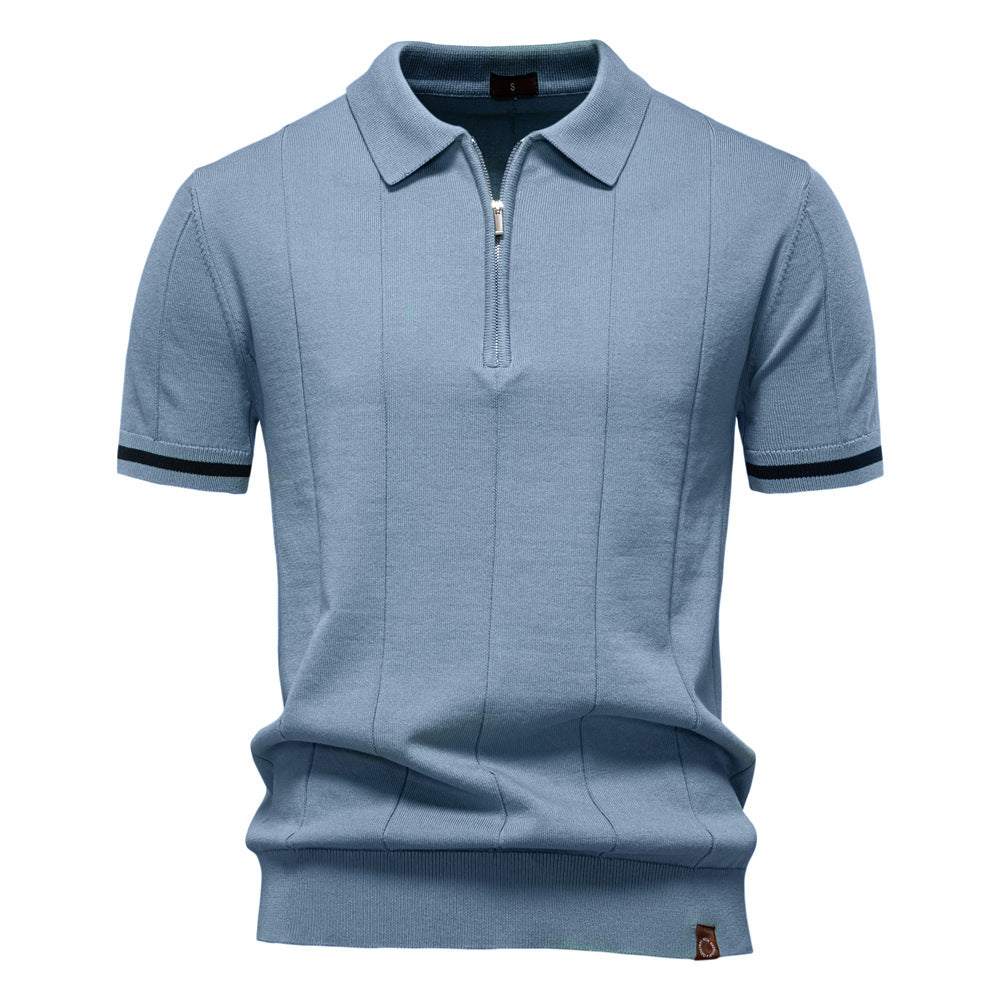 Polo s polo zipem - Vertikální textura