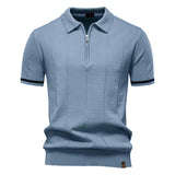 Polo s polo zipem - Vertikální textura