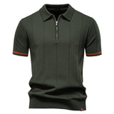Polo s polo zipem - Vertikální textura