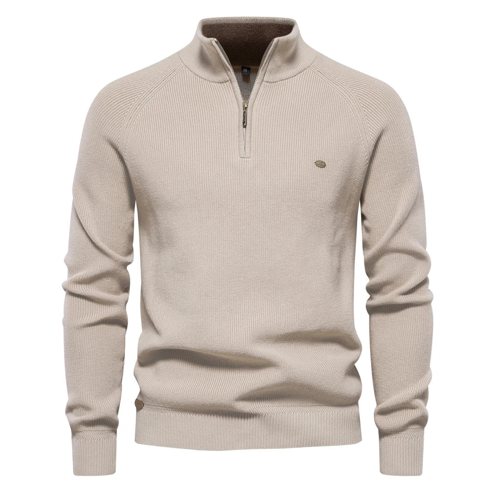 Pulovr s polo zipem - Prodyšný