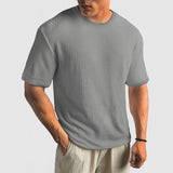 T-Shirt z Mřížkované Tkaniny - Udržení Tvaru
