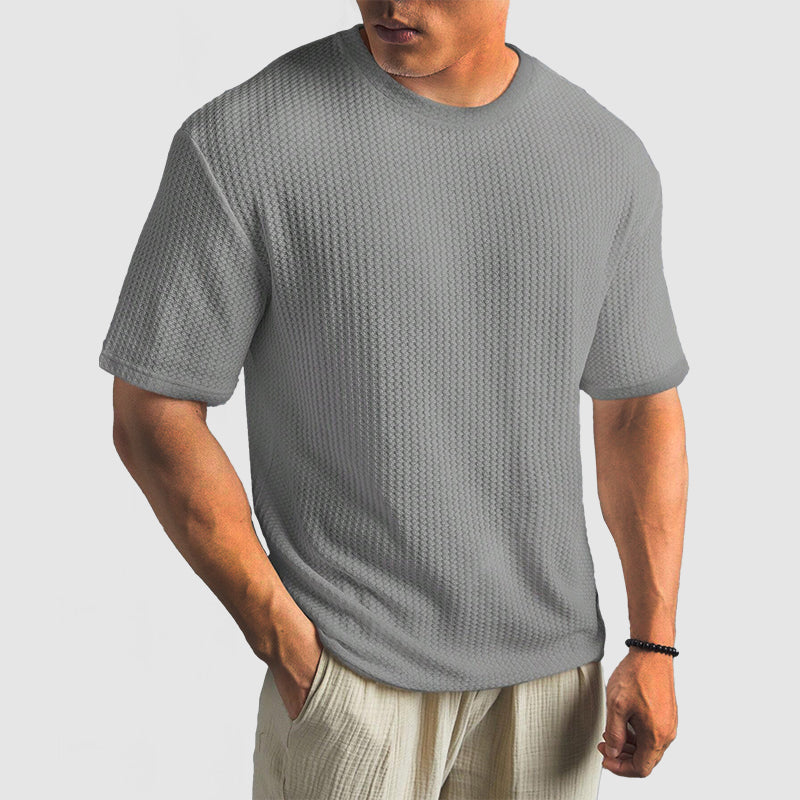 T-Shirt z Mřížkované Tkaniny - Udržení Tvaru