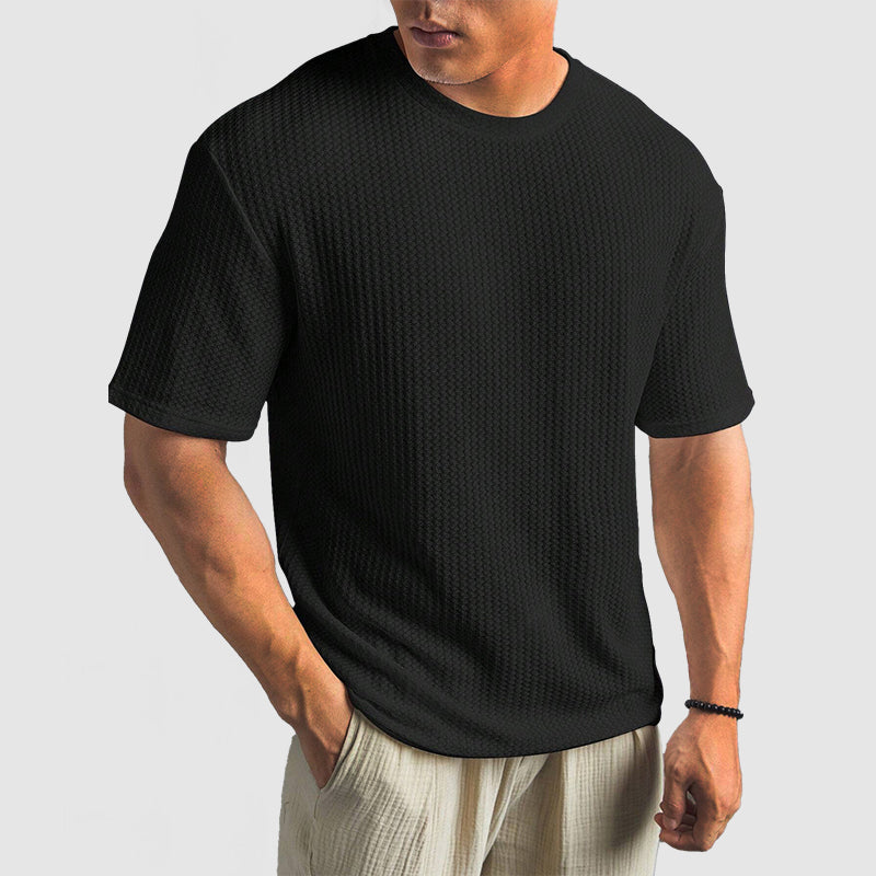 T-Shirt z Mřížkované Tkaniny - Udržení Tvaru