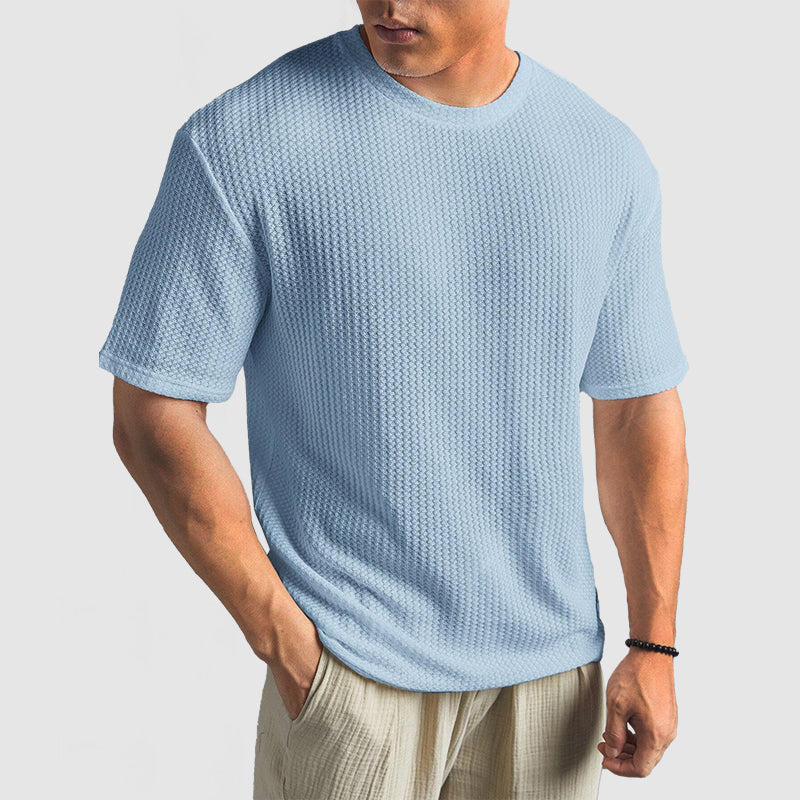 T-Shirt z Mřížkované Tkaniny - Udržení Tvaru