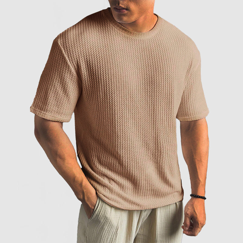 T-Shirt z Mřížkované Tkaniny - Udržení Tvaru