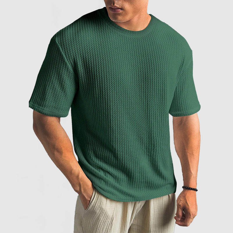 T-Shirt z Mřížkované Tkaniny - Udržení Tvaru
