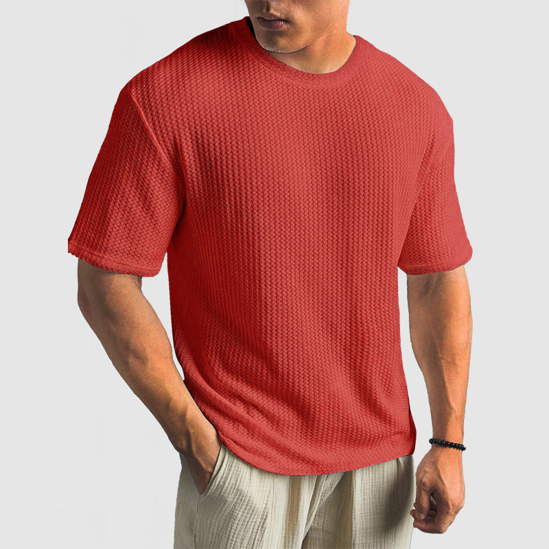 T-Shirt z Mřížkované Tkaniny - Udržení Tvaru