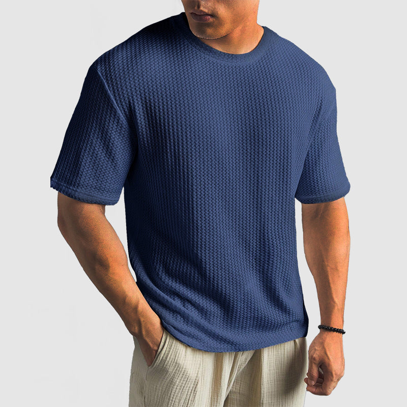 T-Shirt z Mřížkované Tkaniny - Udržení Tvaru