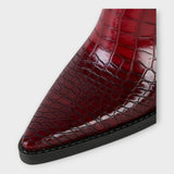 Boty s designem krokodýlí kůže a elegantním podpatkem