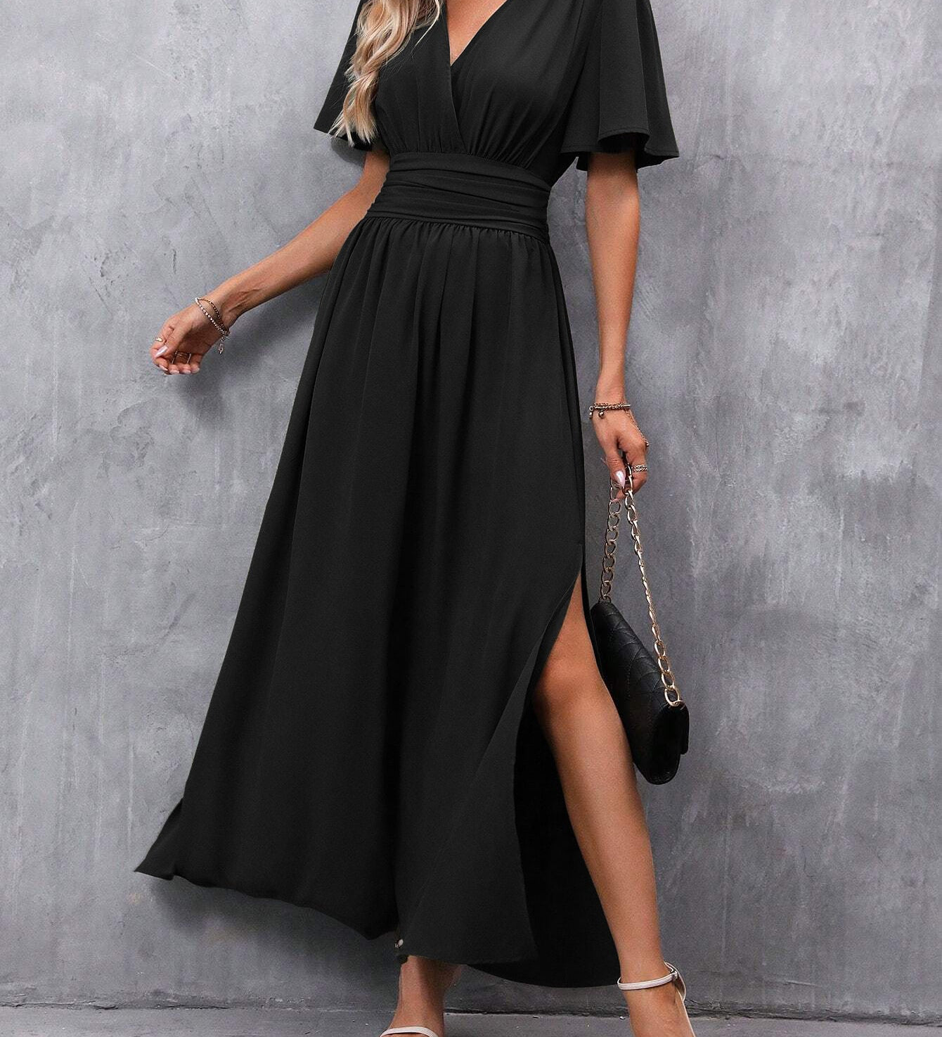 Eterna - Elegantní Maxi Šaty Černé