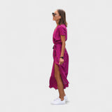 Růžový Liliový - Boho Chic Šaty