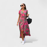 Růžová lilie - Boho Chic šaty