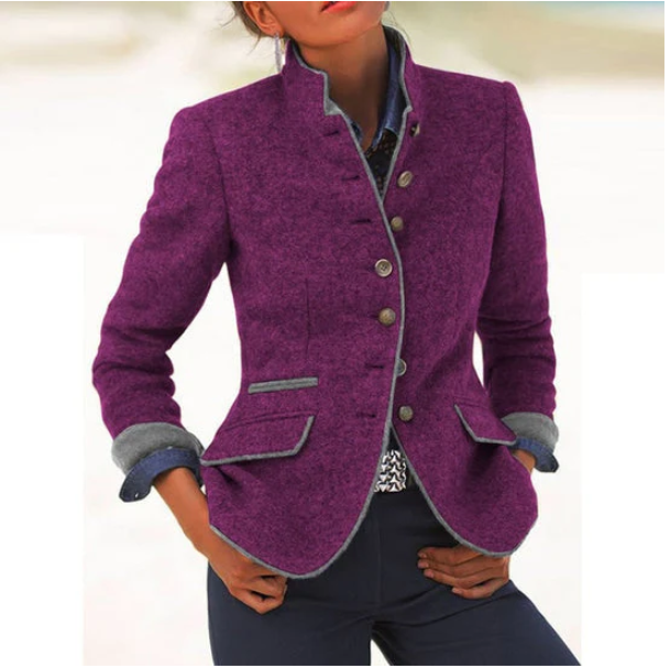 Valéria - Elegantní Cardigan s Vysokým Límcem