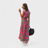 Růžová lilie - Boho Chic šaty