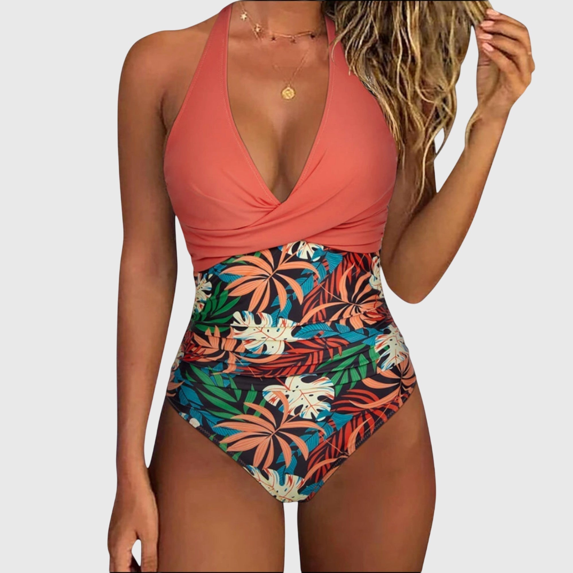 Flávia - Elegantní plavky pro ženy s výstřihem do V