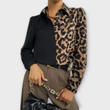 Valentina - Jednoduchá leopardí blůza