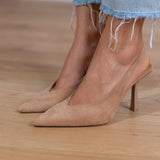 Marlena - Sandály na podpatku nude s jemným podpatkem